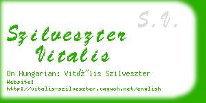 szilveszter vitalis business card